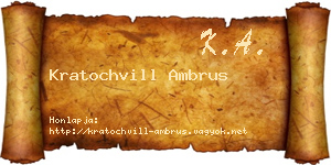 Kratochvill Ambrus névjegykártya