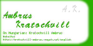 ambrus kratochvill business card